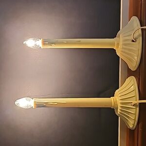 2 Candle Light Window Seel Plastic Electric Candelabra Christmas Vintage